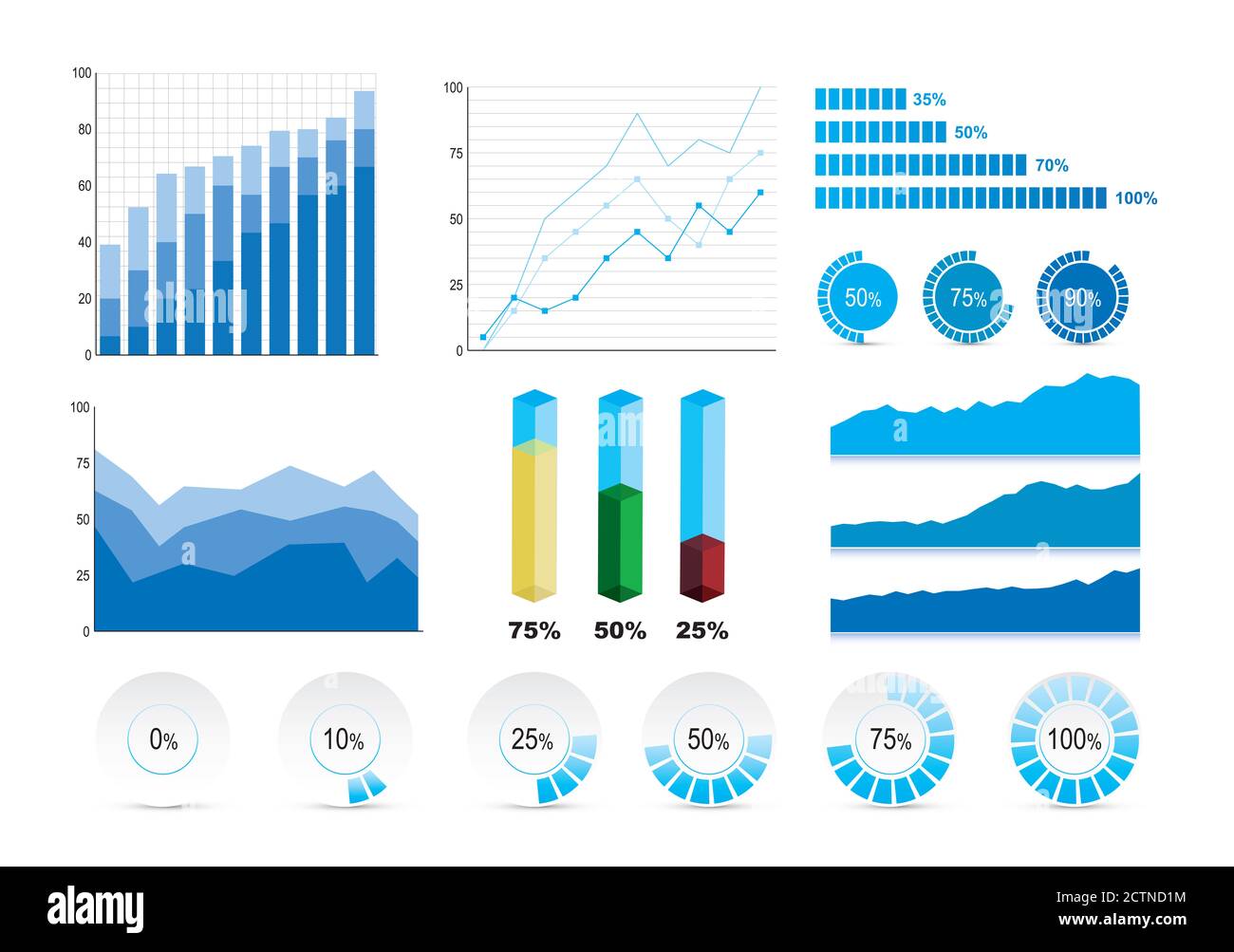 Graphiques et graphiques de données Banque D'Images