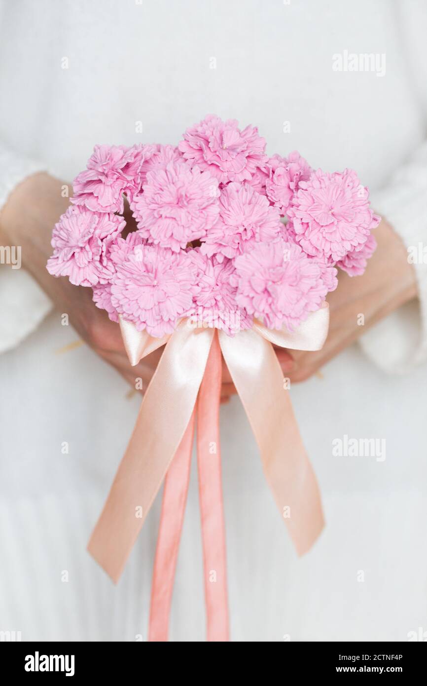 Un bouquet de fleurs de sucre rose Banque D'Images