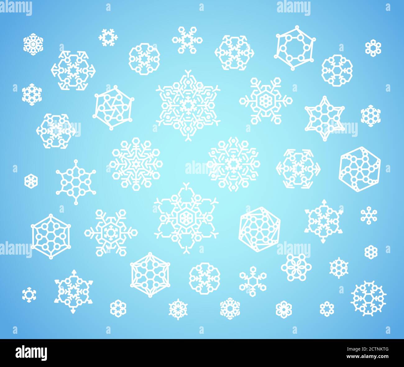 Ensemble d'illustrations vectorielles géométriques mignonnes en flocons de neige Illustration de Vecteur