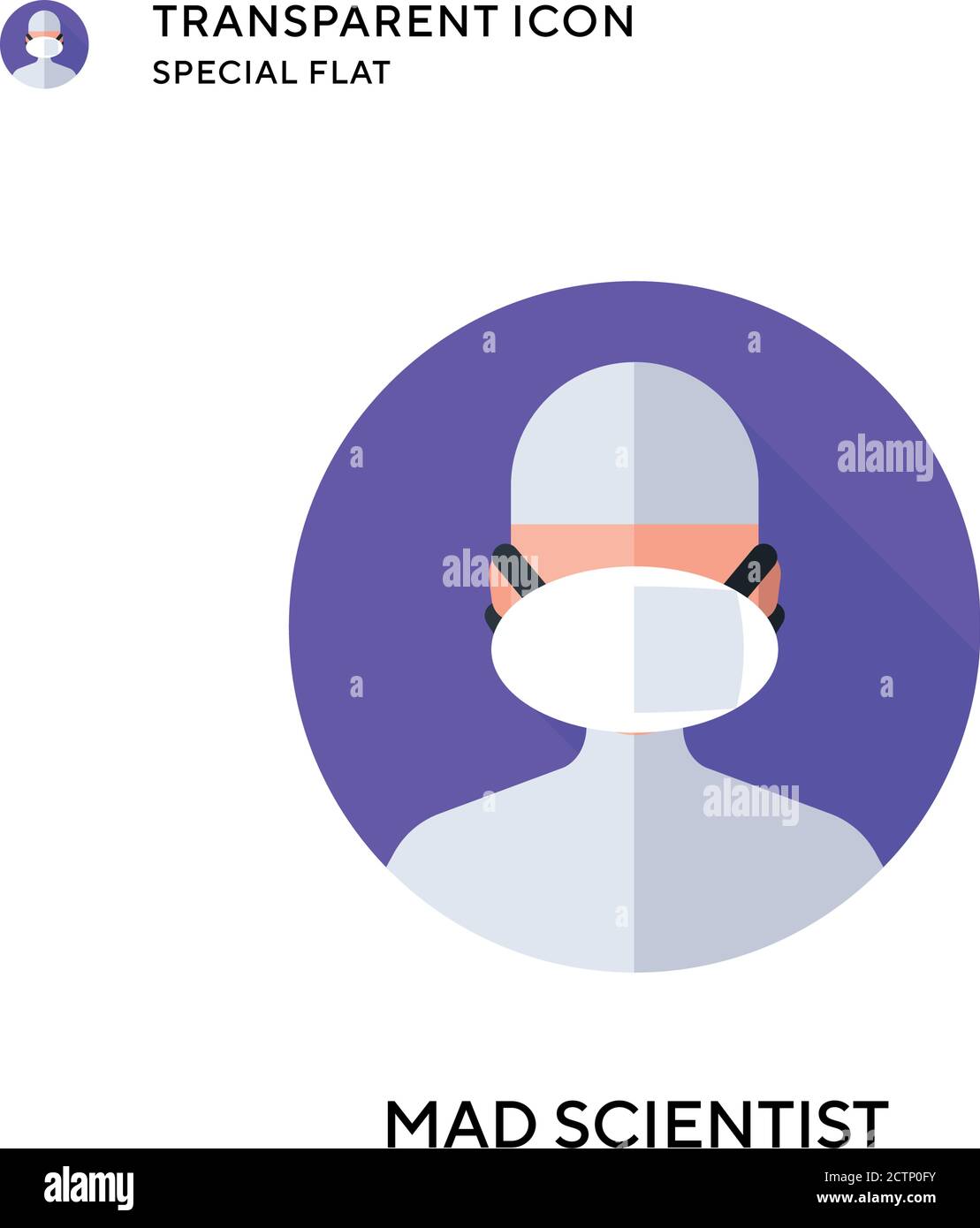 Icône vecteur scientifique fou. Illustration de style plat. Vecteur EPS 10. Illustration de Vecteur