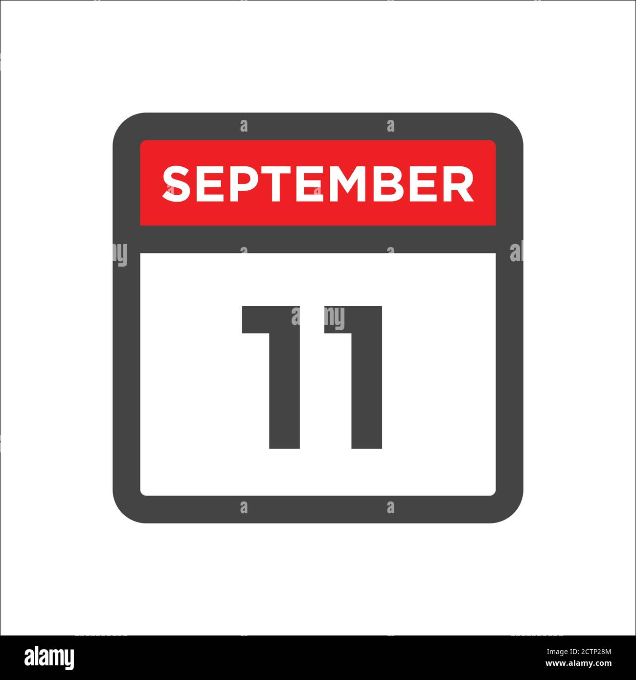 Icône du calendrier de septembre 11 avec jour et mois Illustration de Vecteur