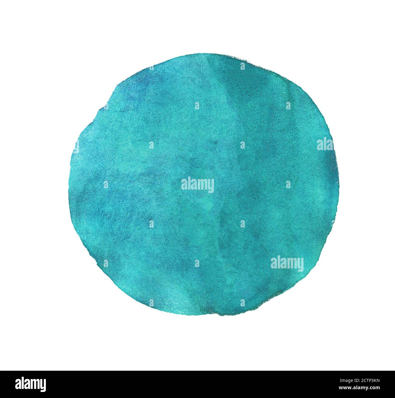 Peinture de texture aquarelle cercle bleu isolée. Gros plan Banque D'Images