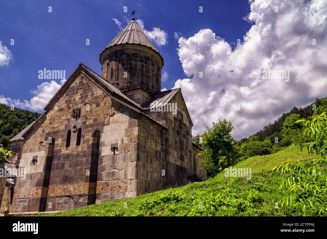 Gros plan sur le complexe du monastère de Haghartsin en Arménie Banque D'Images