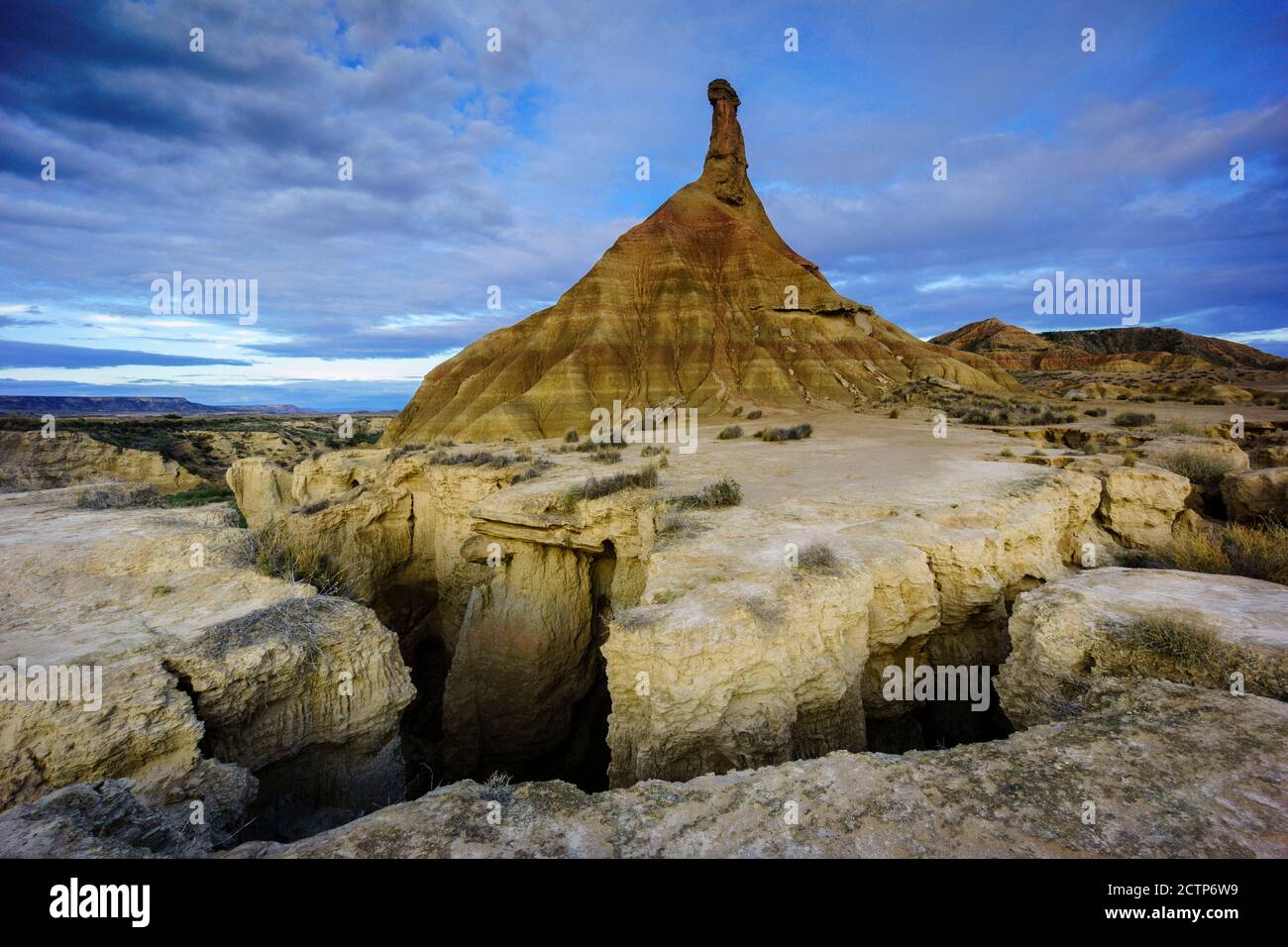 Castilltierra.Bardenas Reales, Reserva de la Biosfera,Comunidad Foral de Navarra, Espagne Banque D'Images