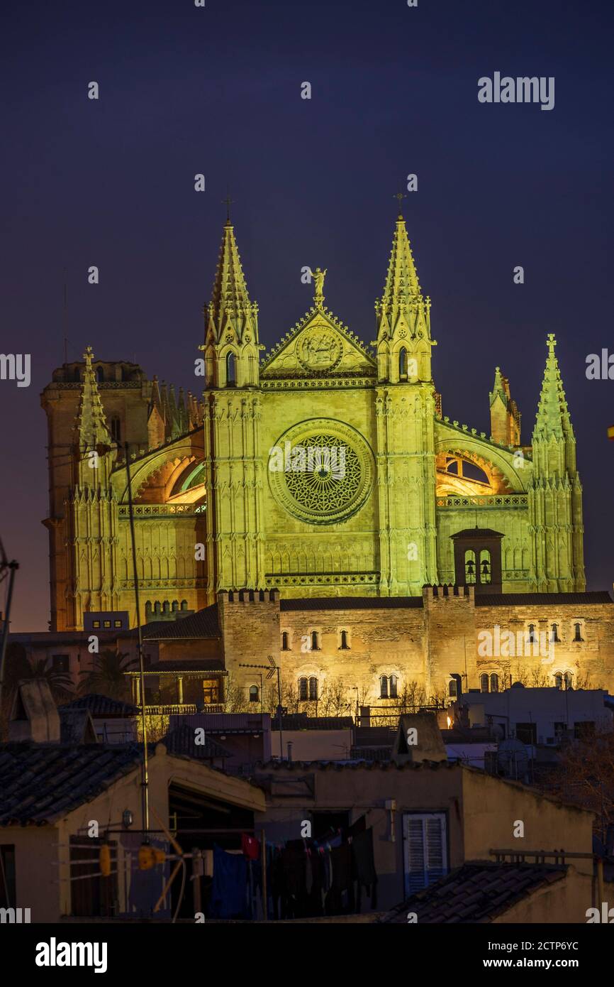 cathédrale de Santa Maria, Palma, Majorque, Iles baléares, Espagne Banque D'Images