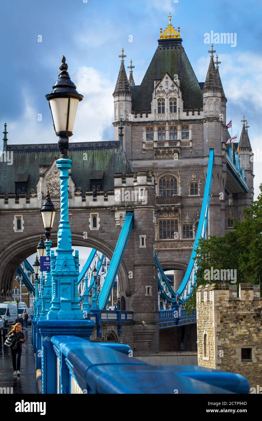 Vue sur le pont de la tour Londres Angleterre Royaume-Uni Banque D'Images