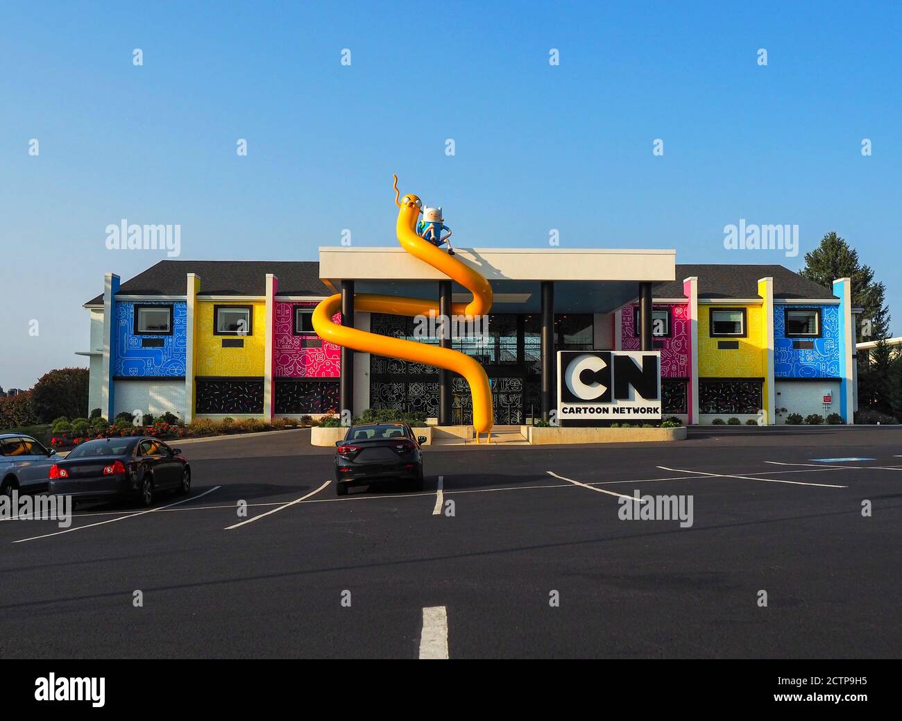 LANCASTER, PENNSYLVANIE - 22 SEPTEMBRE 2020 : l'hôtel Cartoon Network a ouvert ses portes le 10 janvier 2020 sur la Lincoln Highway, un transcontin aimé par muc Banque D'Images