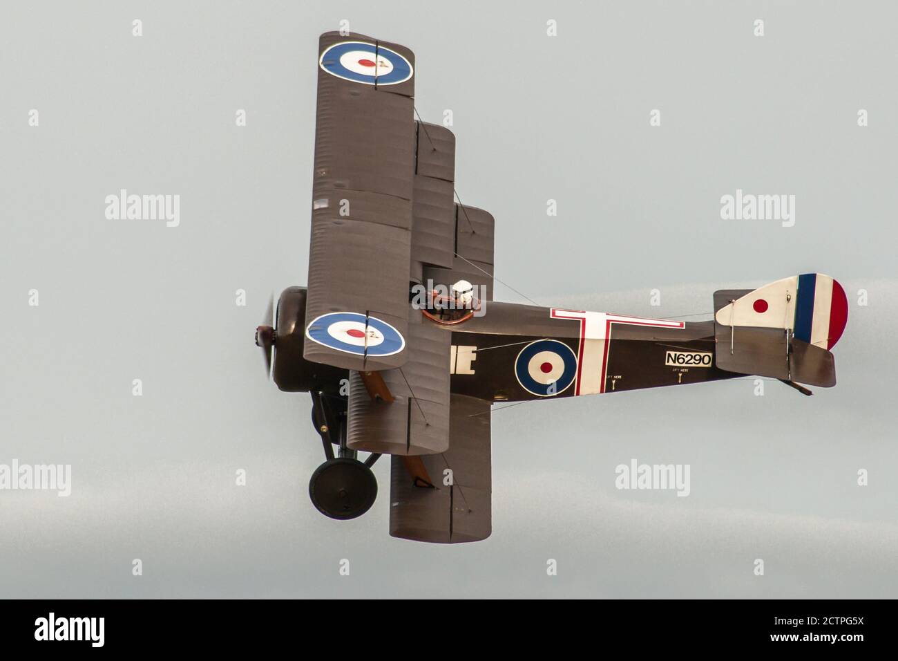 Le Sopwith Triplane était un avion de chasse monoplace conçu et fabriqué par le Sopwith Aviation Company pendant la Première Guerre mondiale. Banque D'Images