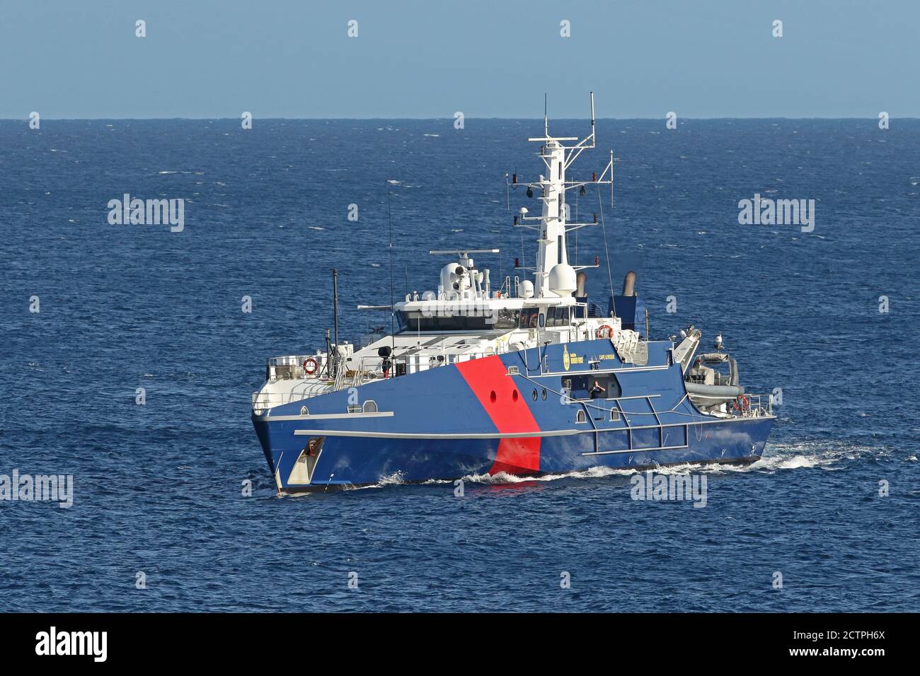 La Force frontalière australienne embarque le cap Leveque, patrouilant au large de l'île Christmas Island, en Australie Juillet Banque D'Images