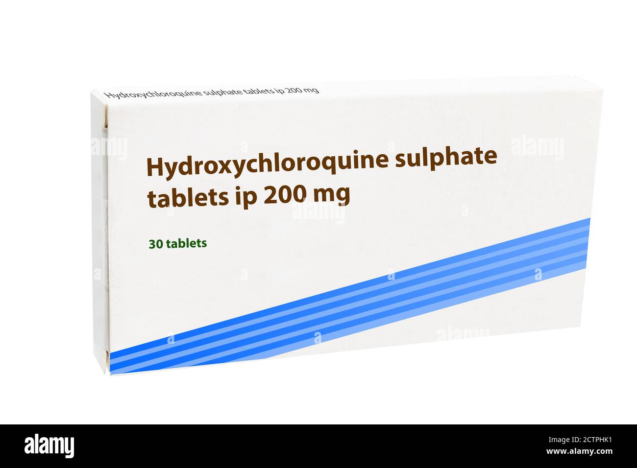 Boîte de comprimés de sulfate d'hydroxychloroquine 200 mg (rendu artistique). Banque D'Images