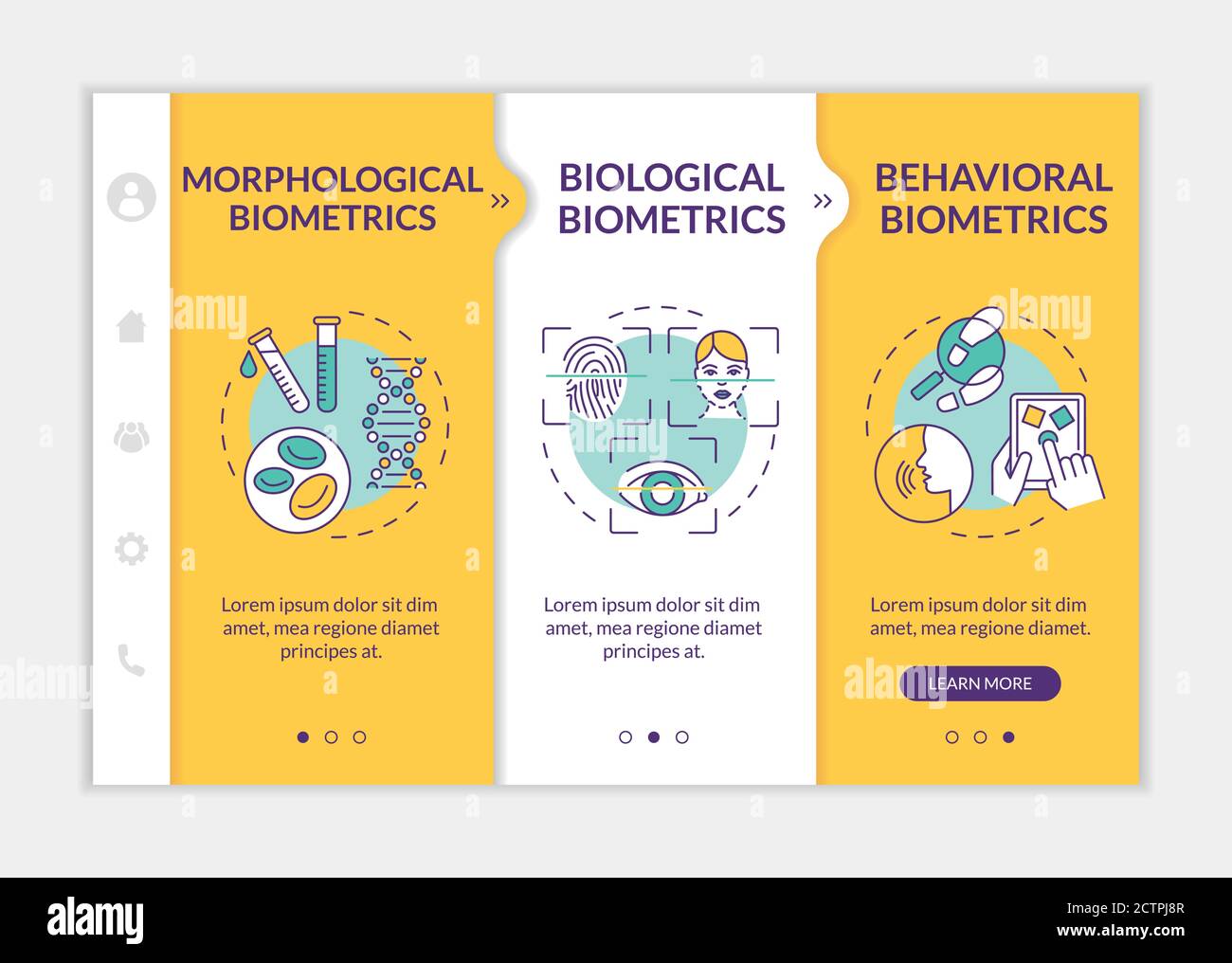 Modèle de vecteur d'intégration de types biométriques Illustration de Vecteur