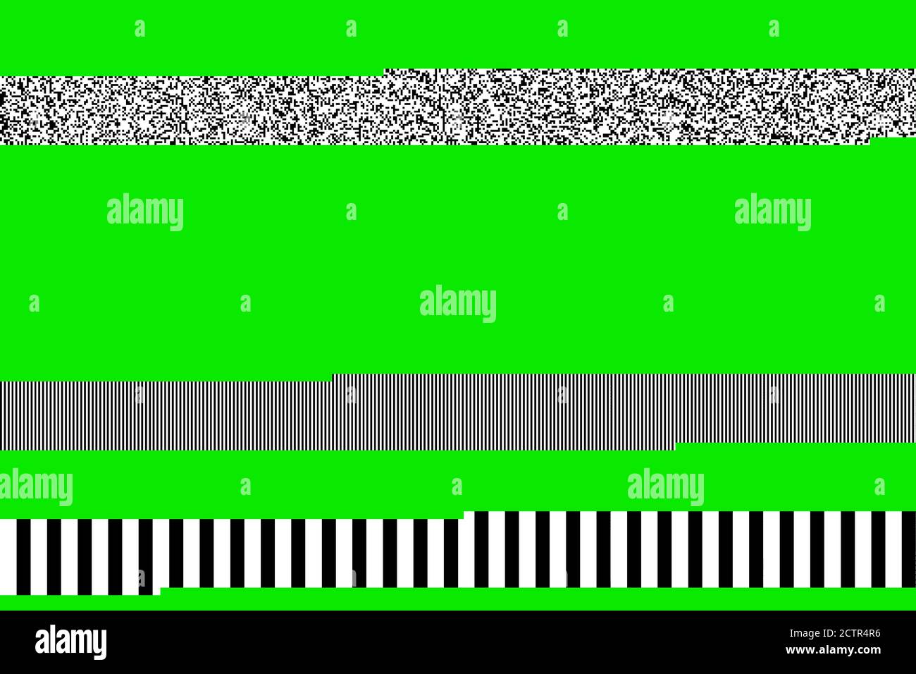 Lignes De Defilement Noir Et Blanc Isolees Effet Retro Glitch 80s Sur Fond Vert A Decouper Photo Stock Alamy
