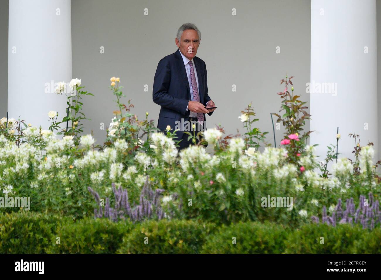 Washington, DC, États-Unis. 24 septembre 2020. Scott Atlas, conseiller du coronavirus de la Maison Blanche, se promène à côté du White House Rose Garden à Washington, DC, États-Unis, le jeudi 24 septembre 2020. Crédit: Erin Scott/Pool via CNP | usage dans le monde crédit: dpa/Alay Live News Banque D'Images