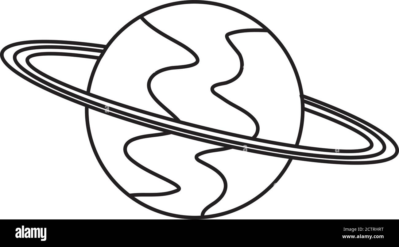 illustration vectorielle d'icône isolée de l'espace planétaire de saturn Illustration de Vecteur