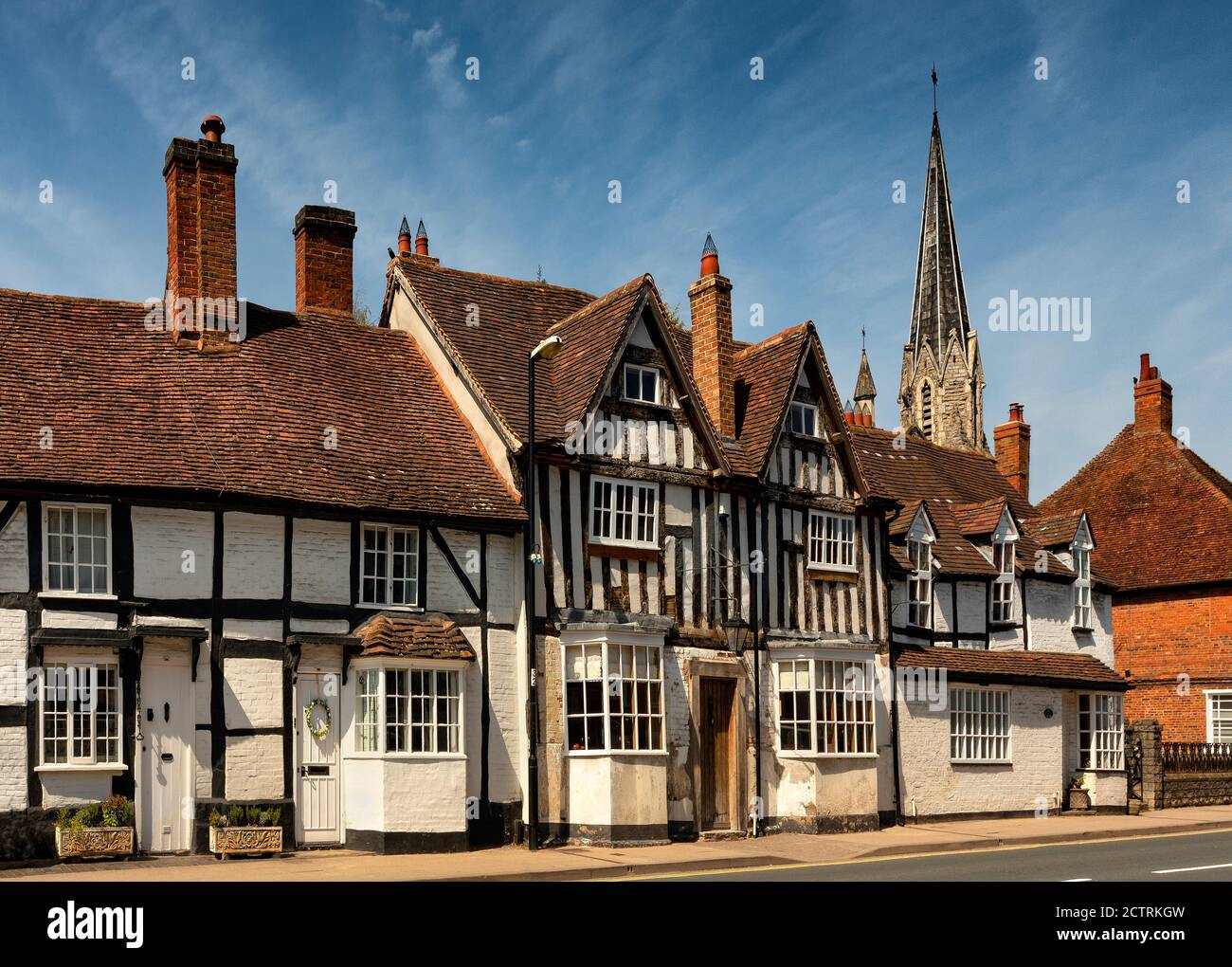 Rue à Henley-in-Arden. Banque D'Images