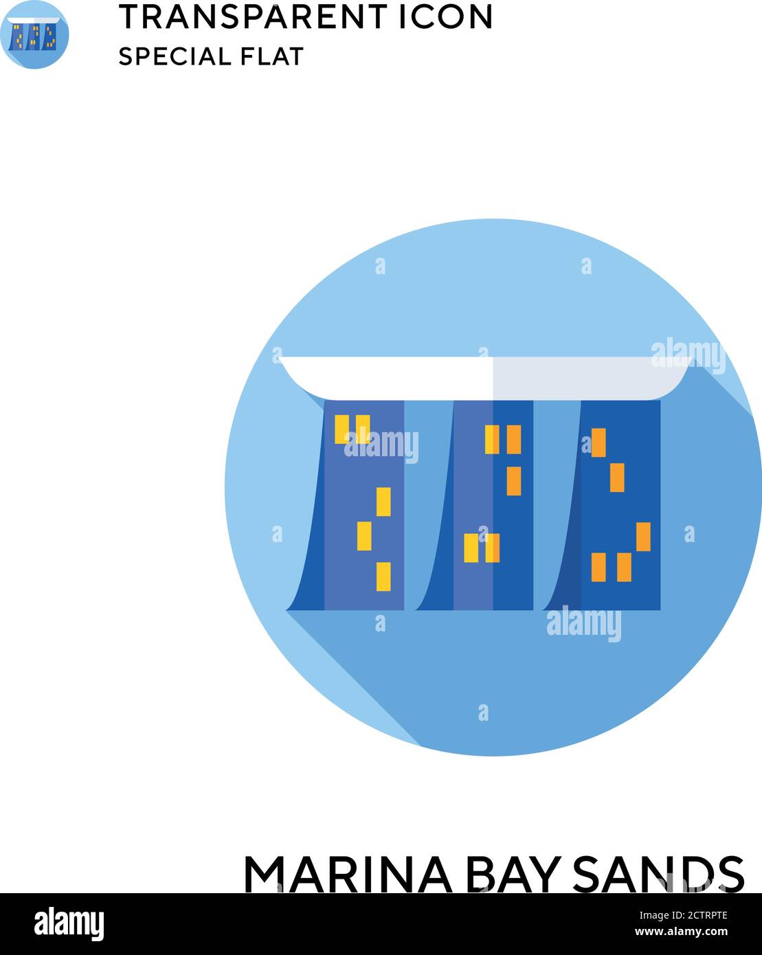 Icône de vecteur de sable de Marina Bay. Illustration de style plat. Vecteur EPS 10. Illustration de Vecteur