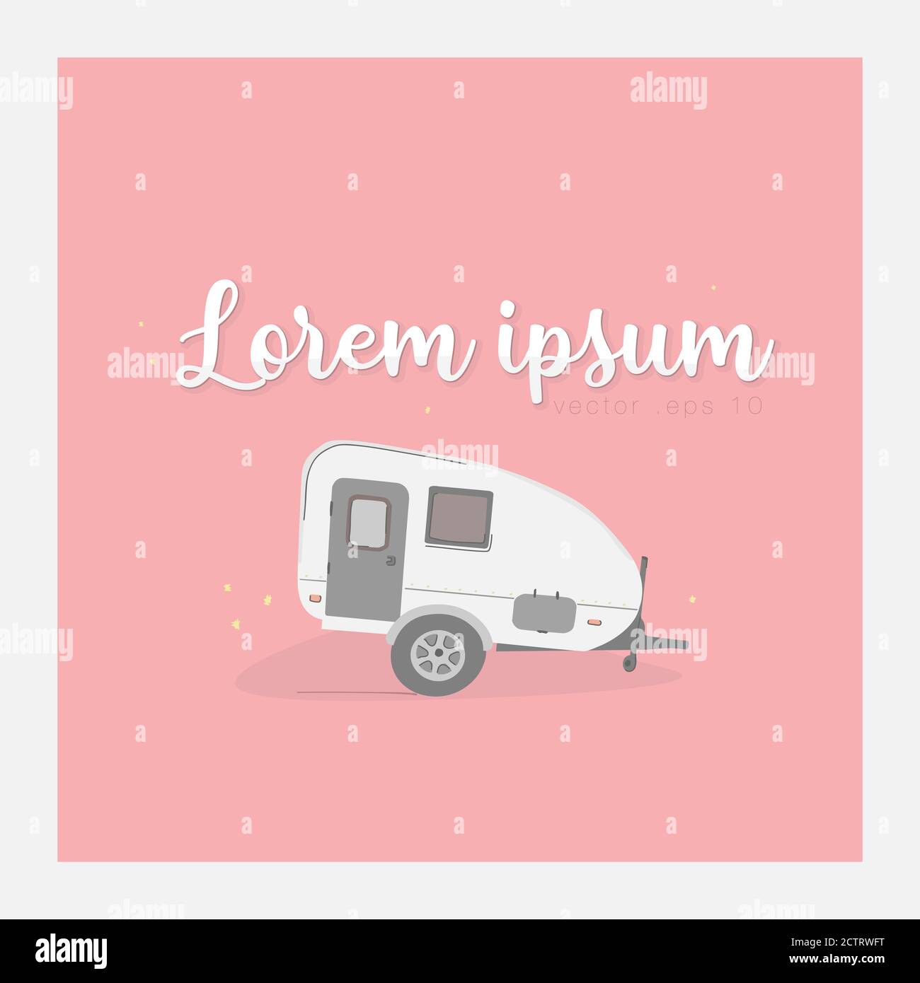 Illustration vectorielle de voitures de camping. Mobile home concept camping voyage en voiture Illustration de Vecteur