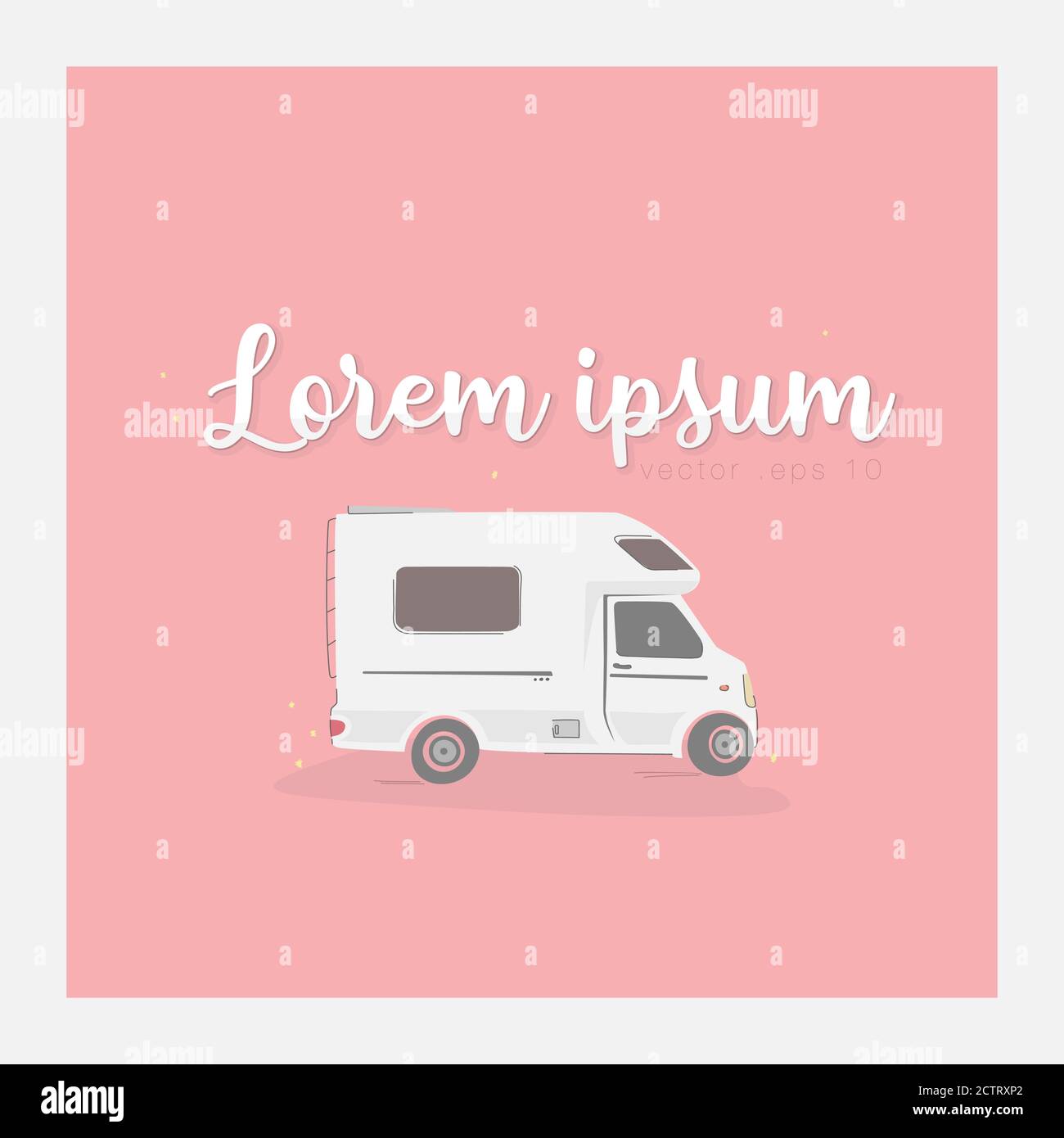 Illustration vectorielle de voitures de camping. Mobile home concept camping voyage en voiture Illustration de Vecteur