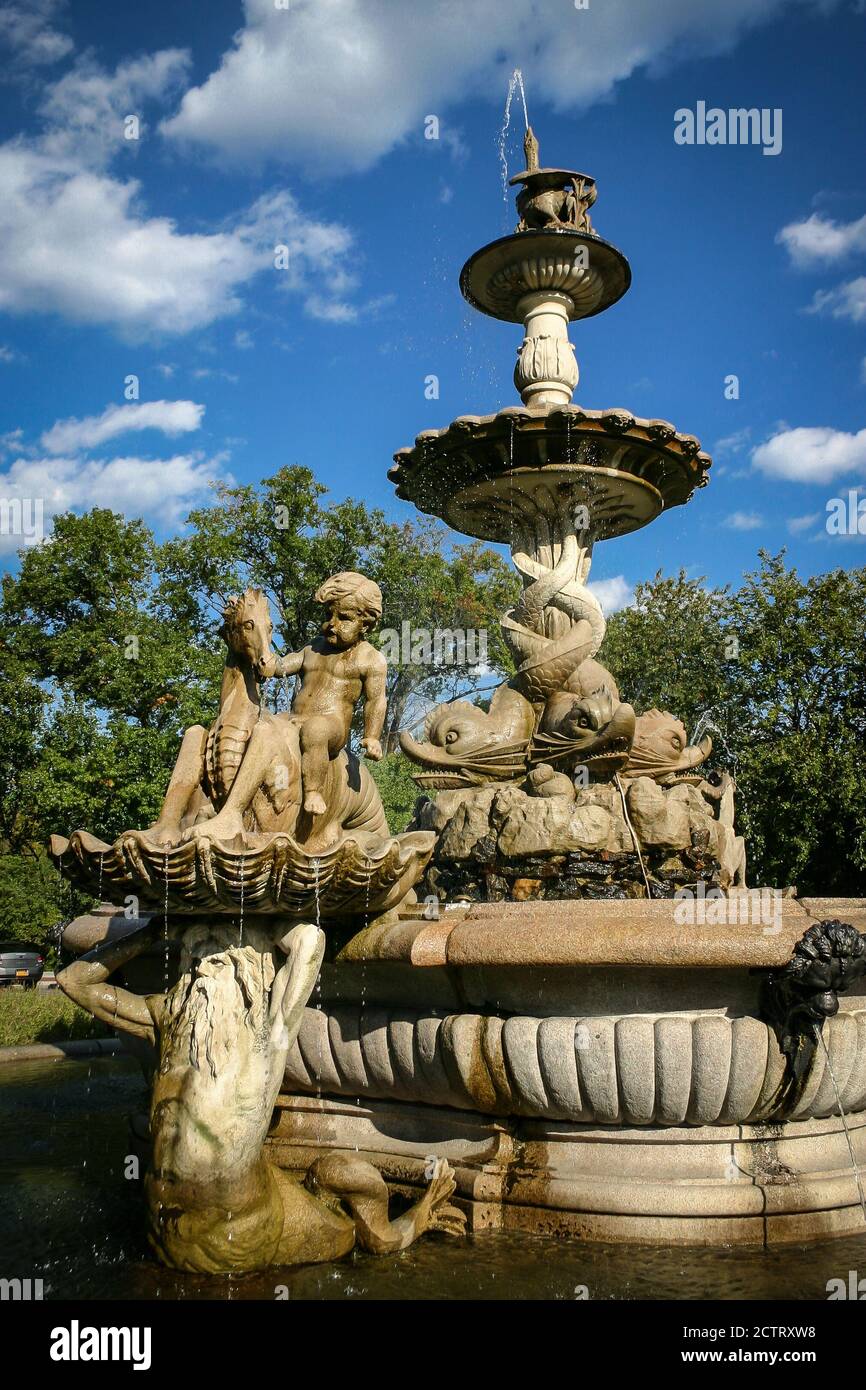 Fontaine Rockefeller; sculptée en Italie en 1872 et installée à New York en 1903 Banque D'Images