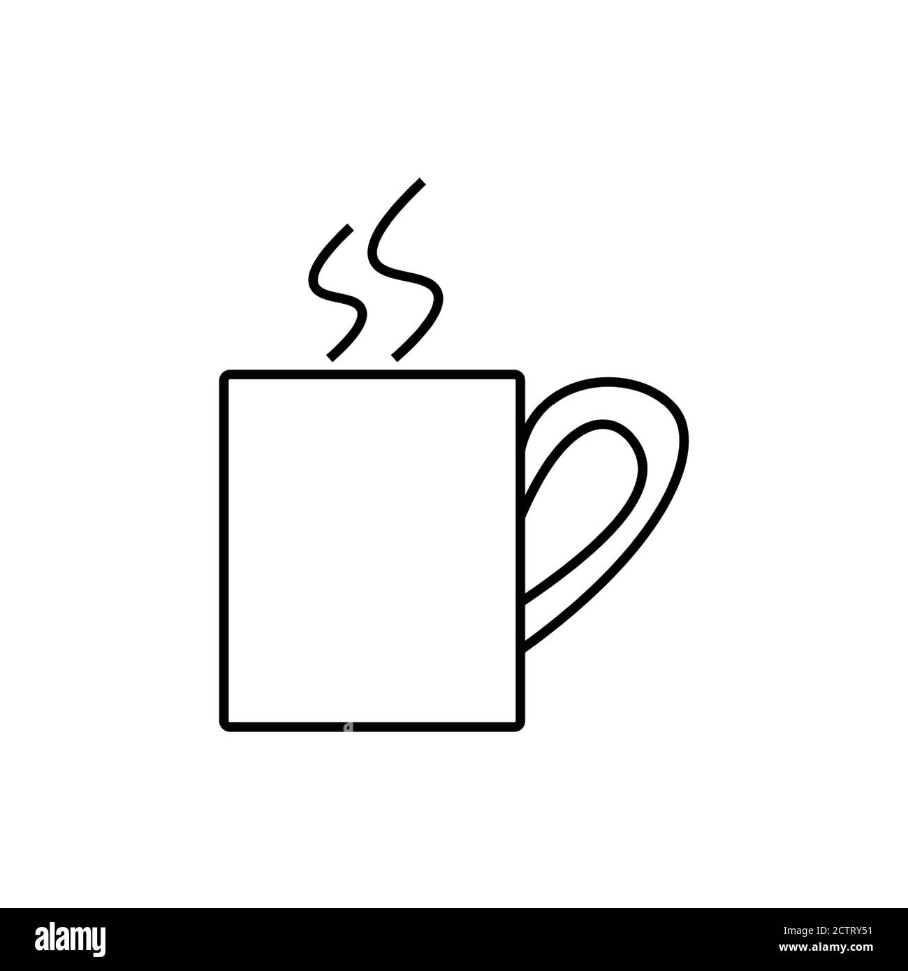 Icônes de tasse à café, style de contour Illustration de Vecteur