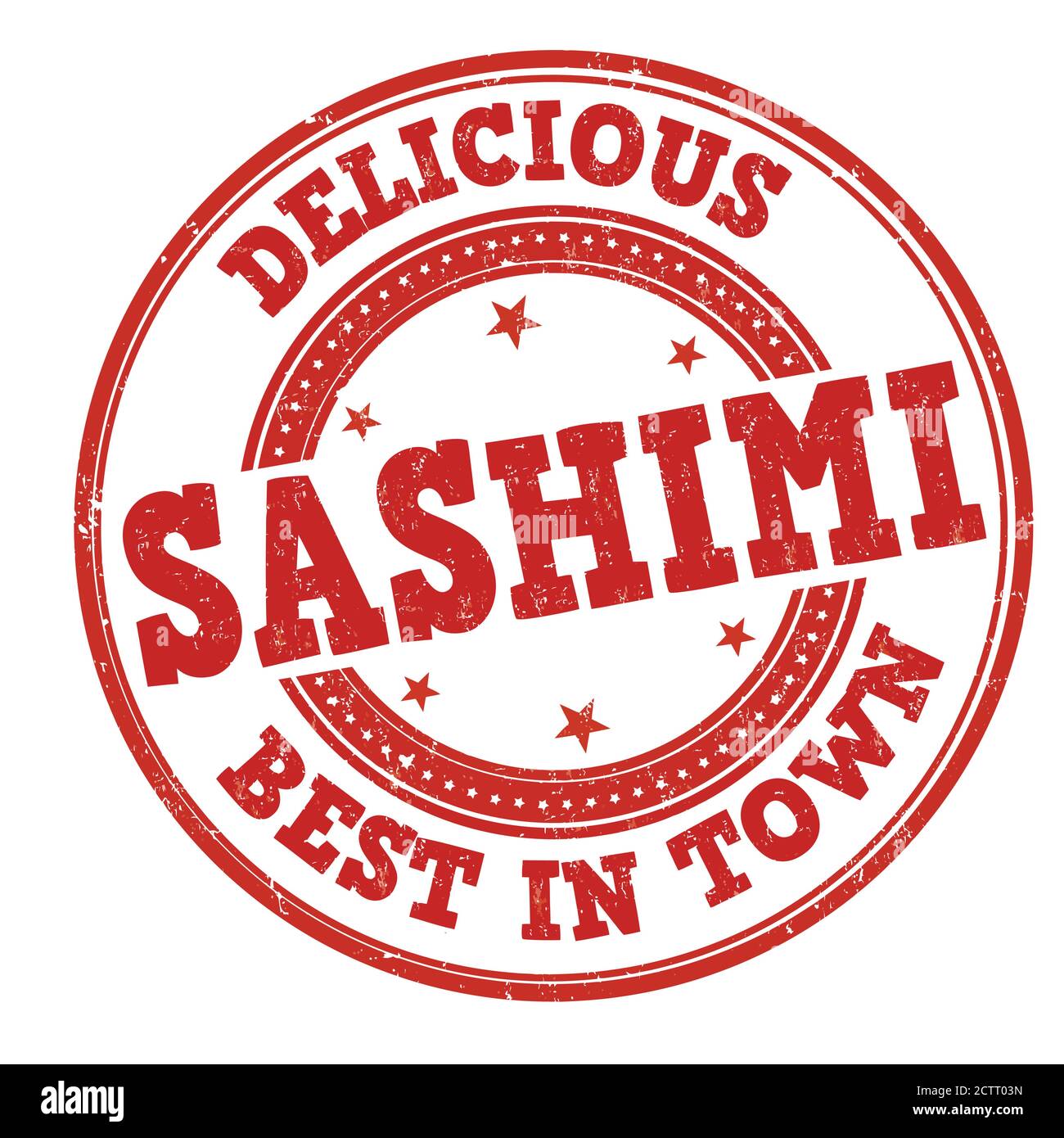 Sashimi grunge tampon en caoutchouc sur fond blanc, illustration vectorielle Illustration de Vecteur