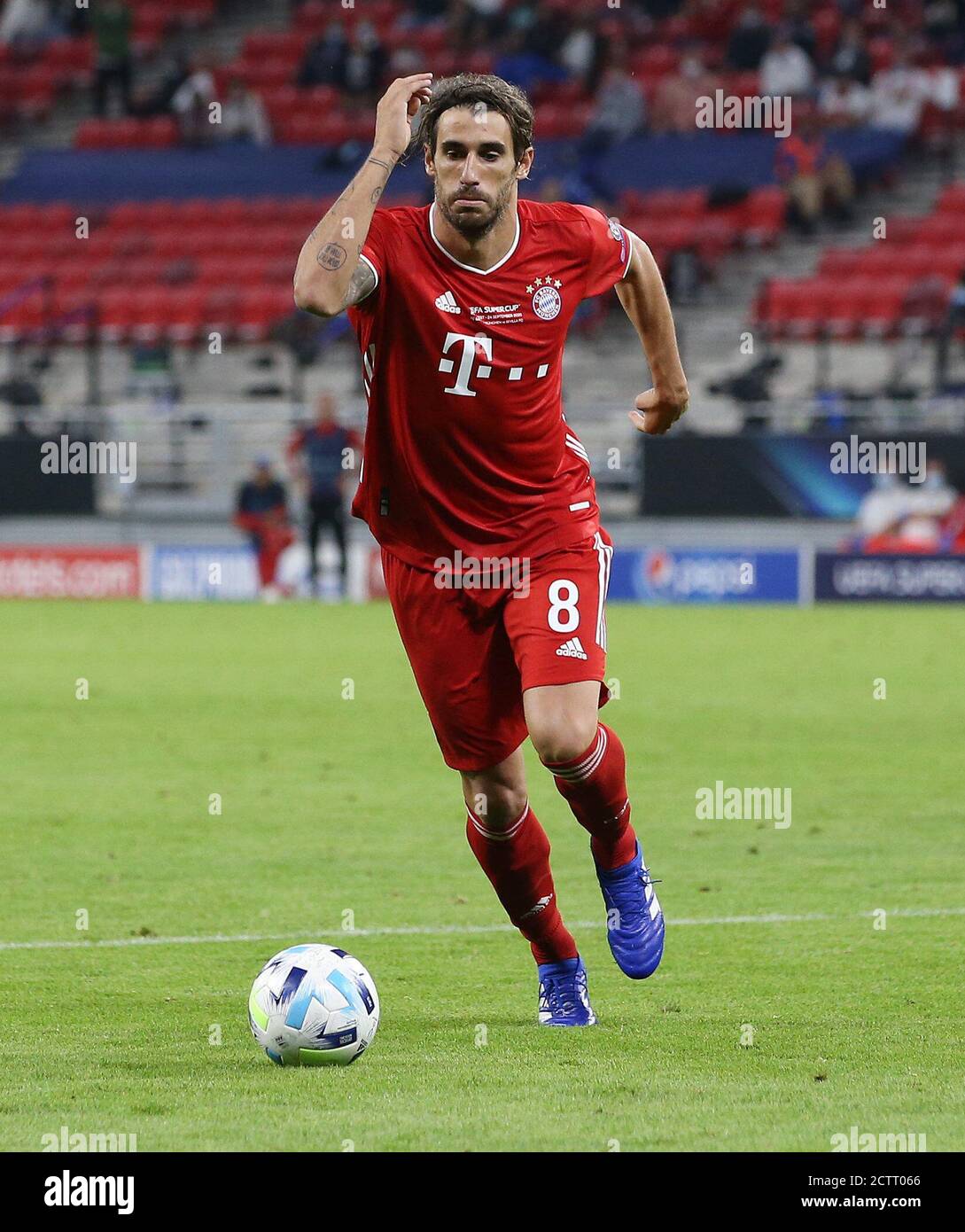 Budapest, Ungarn. 21 septembre 2020. Firo: 24.09.2020 football, UEFA Super Cup 2020 FC Bayern Munich Muenchen - Sevilla FC 2: 1 NV FCB Javi Martínez, Martinez, action individuelle, | usage dans le monde crédit: dpa/Alay Live News Banque D'Images