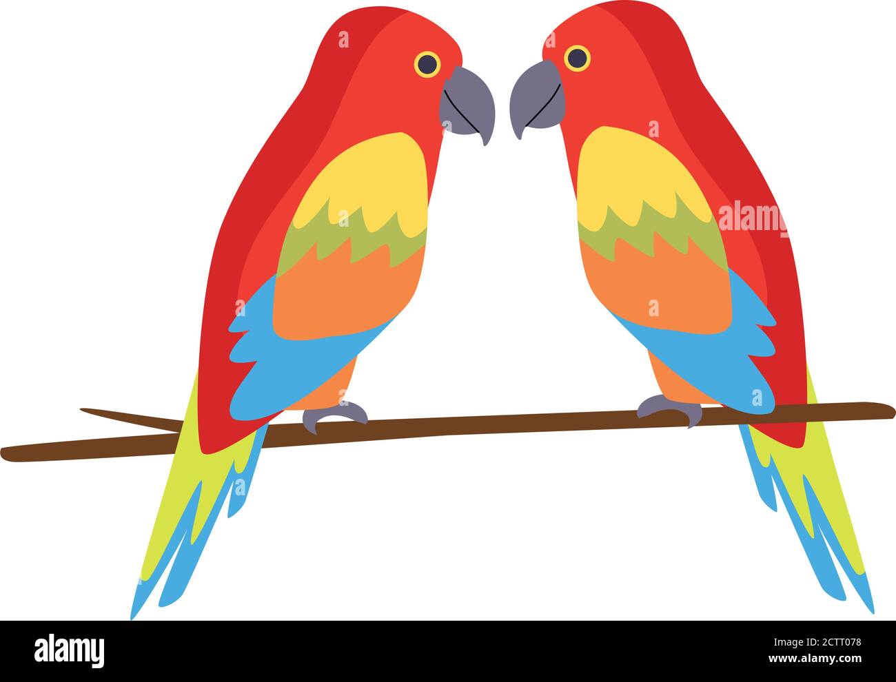 perroquets sauvages tropicaux oiseaux nature icône vecteur illustration design Illustration de Vecteur