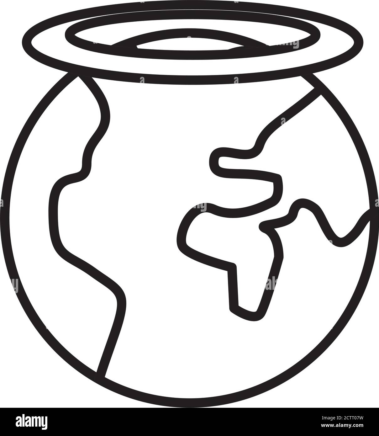 planète terre mondiale avec illustration vectorielle d'icône de style halo conception Illustration de Vecteur