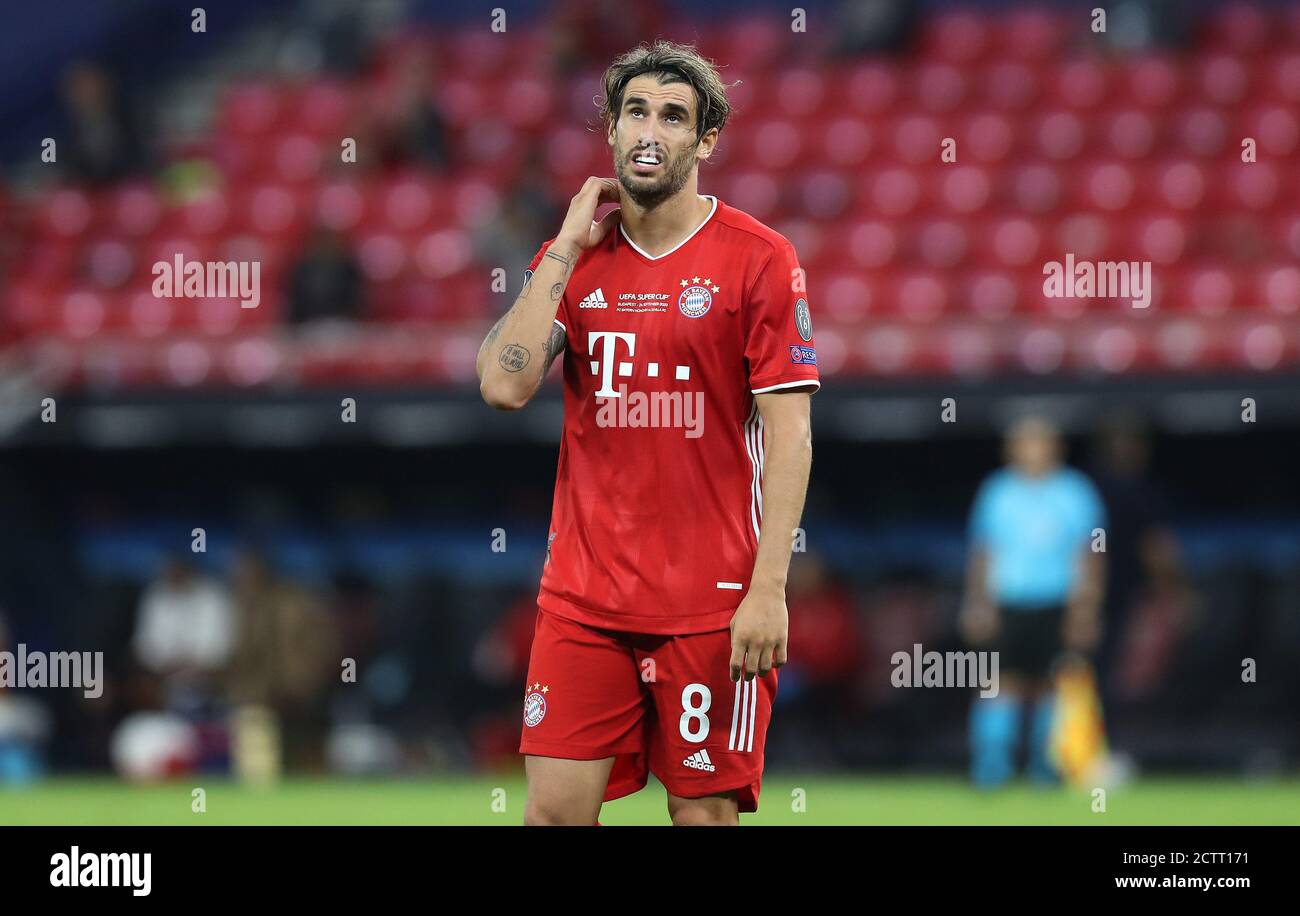 Budapest, Ungarn. 24 septembre 2020. Firo: 24.09.2020 football, UEFA Super Cup 2020 FC Bayern Munich Muenchen - Sevilla FC 2: 1 NV FCB Javi Martínez, Martinez, Gesture, | usage dans le monde entier crédit: dpa/Alay Live News Banque D'Images