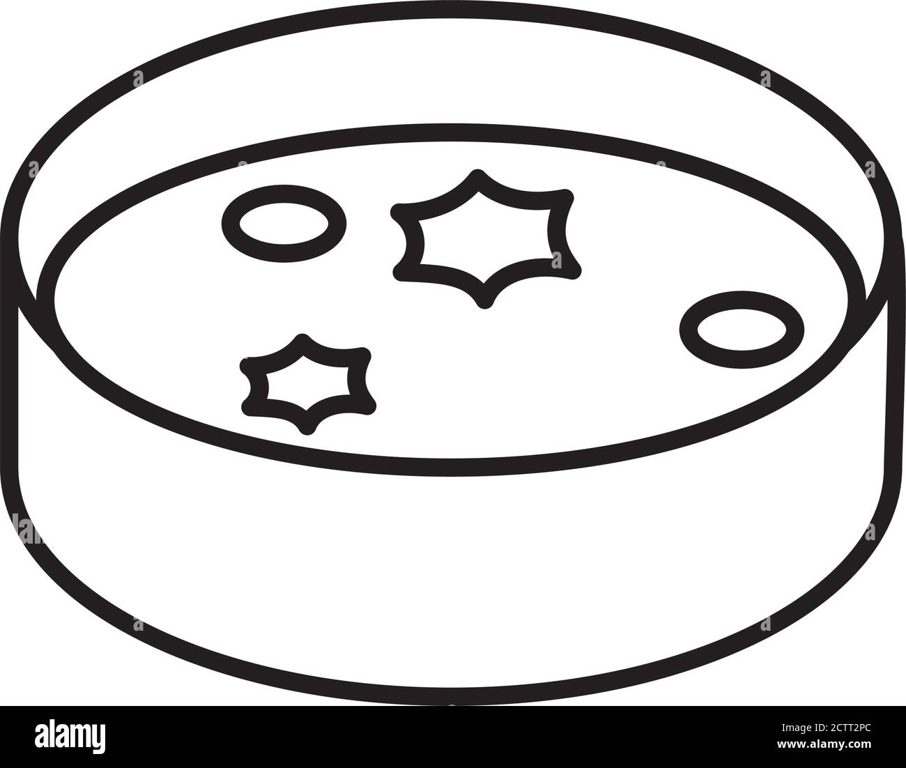 boîte de pétri avec icône du virus coronavirus sur fond blanc, style de trait, illustration vectorielle Illustration de Vecteur