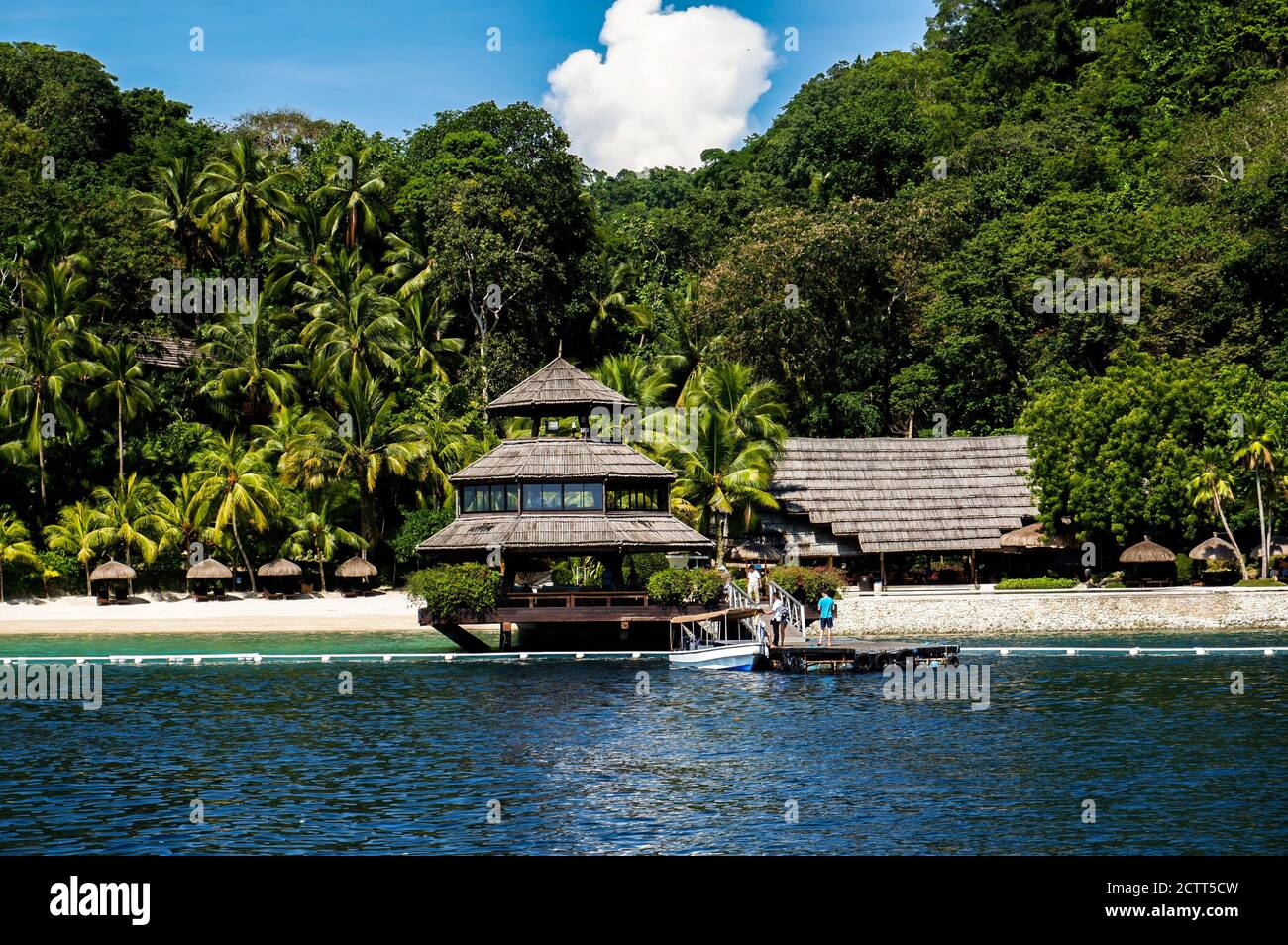 Maisons de vacances au bord de l'eau Banque D'Images