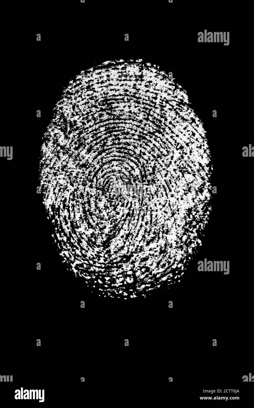 Empreinte blanche sur fond noir Banque D'Images