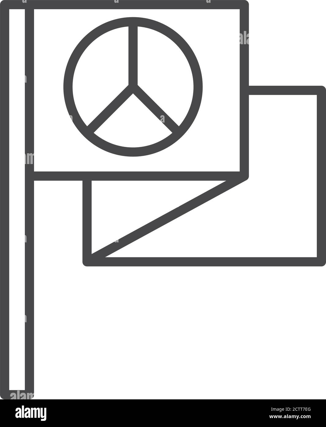 journée internationale des droits de l'homme agitant le drapeau de l'espoir de paix vecteur d'emblème style d'icône de ligne d'illustration Illustration de Vecteur