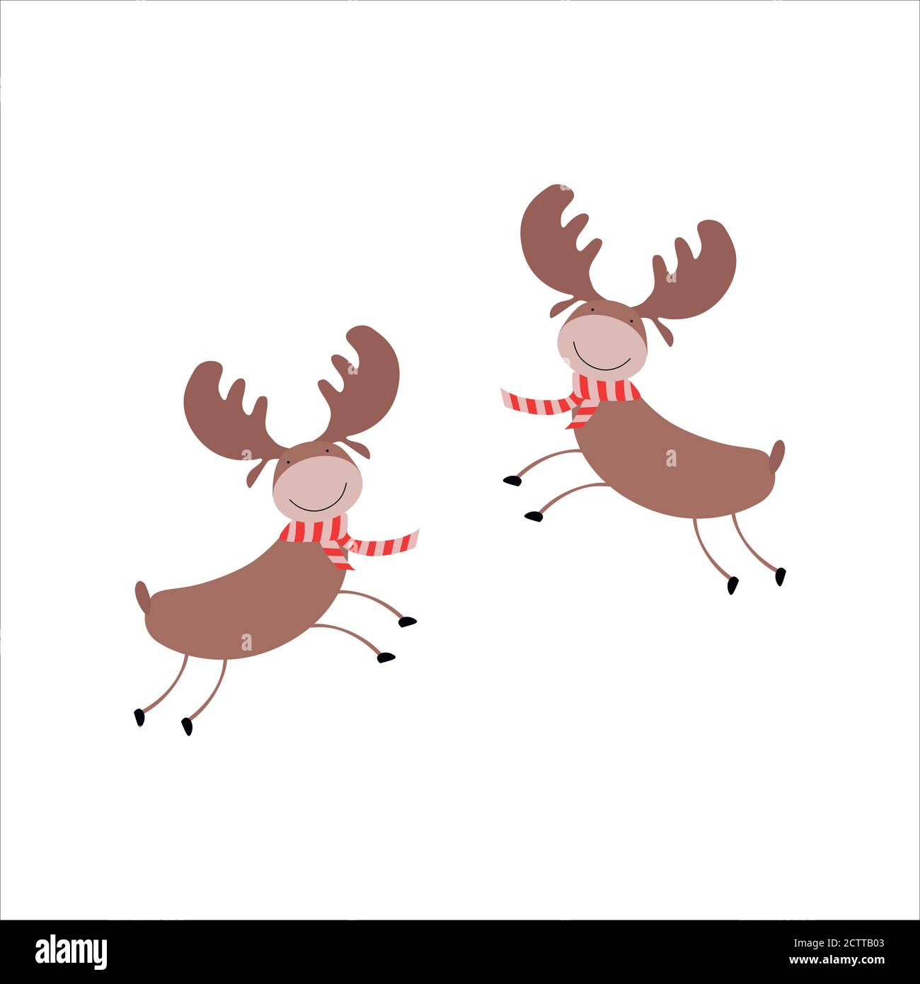 Mignon petit fauve avec des bois, renne de Noël avec paraphérnalia de Noël. Illustration vectorielle Illustration de Vecteur