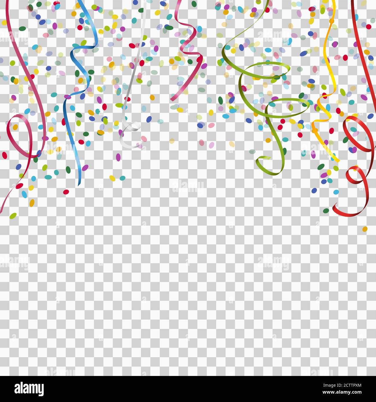 banderoles colorées et fond confetti pour fêtes ou festivals avec transparence dans le fichier vectoriel Illustration de Vecteur