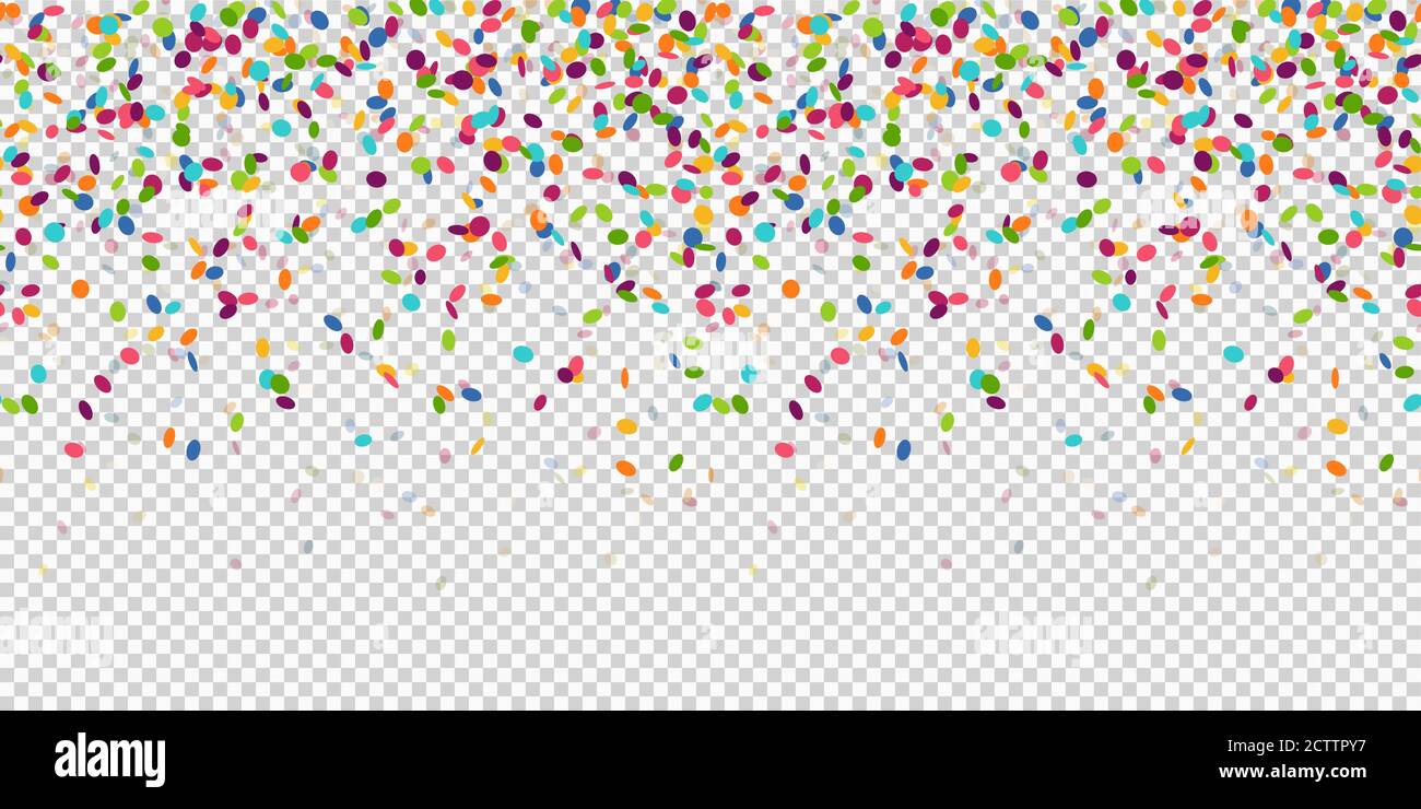 fond confettis coloré sans couture pour une fête ou un festival avec transparence dans le fichier vectoriel Illustration de Vecteur