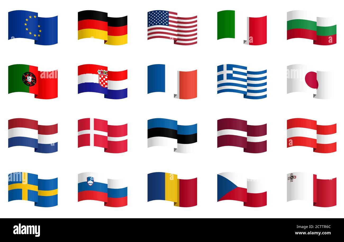Petite collection de fameux drapeau de pays fichier vectoriel no.2 Illustration de Vecteur