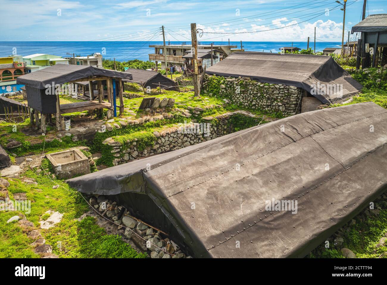 Résidence traditionnelle Tao, maison semi sous-sol à Lanyu, taïwan Banque D'Images