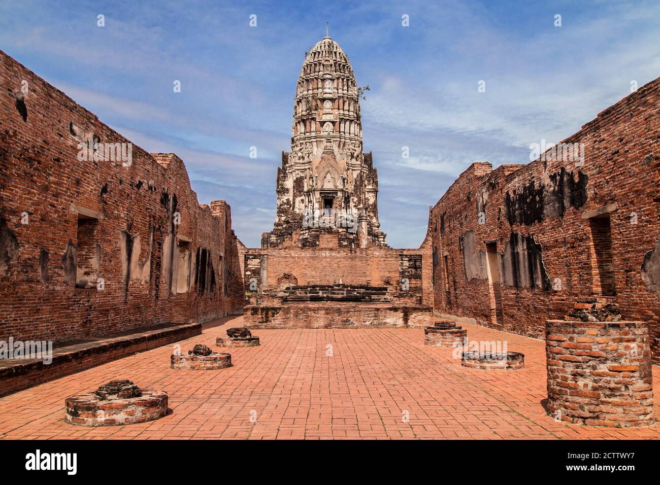 Wat Ratchaburana à Ayutthaya, Thaïlande. Banque D'Images