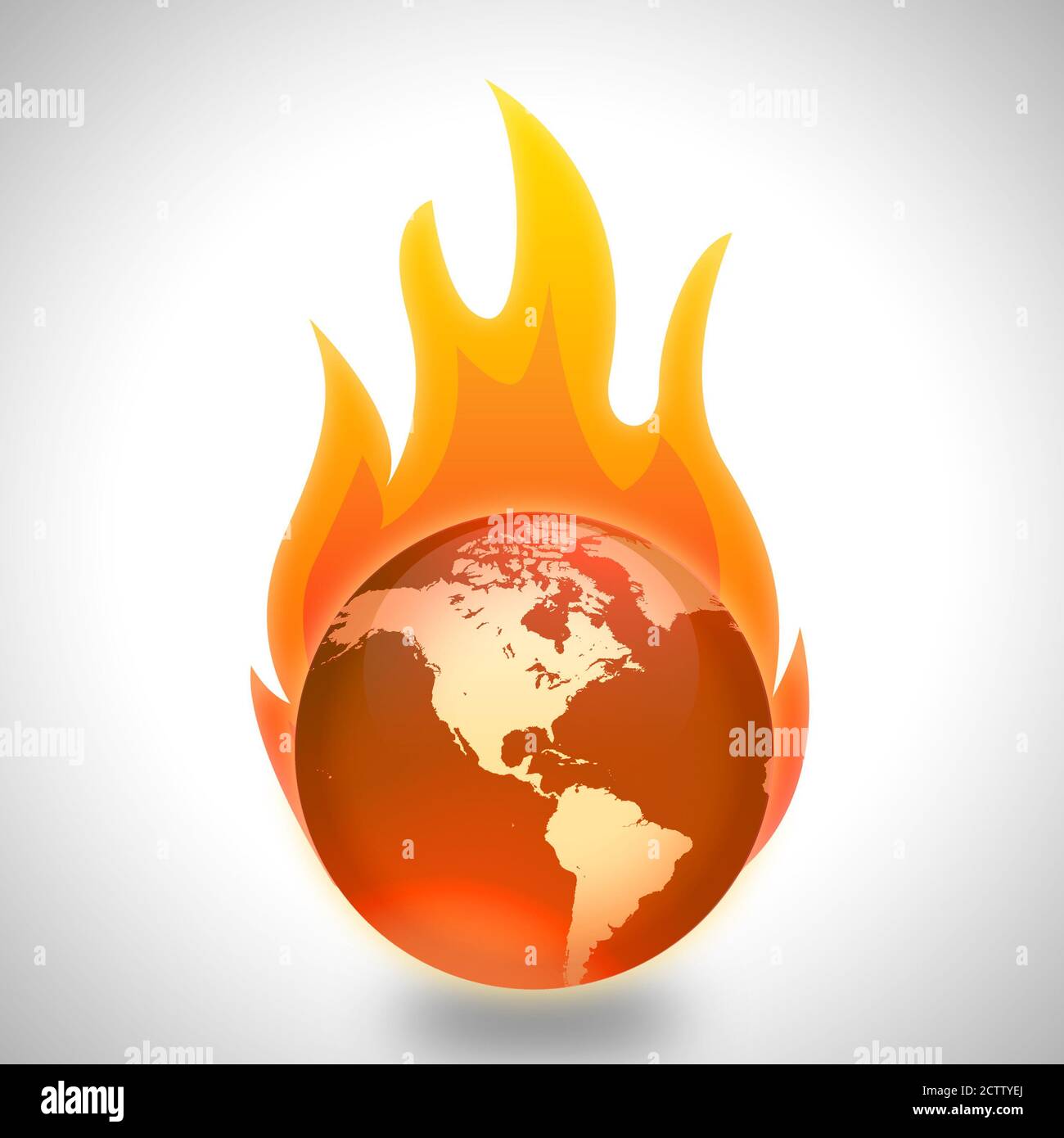 Concept illustré du réchauffement climatique et du changement climatique Banque D'Images