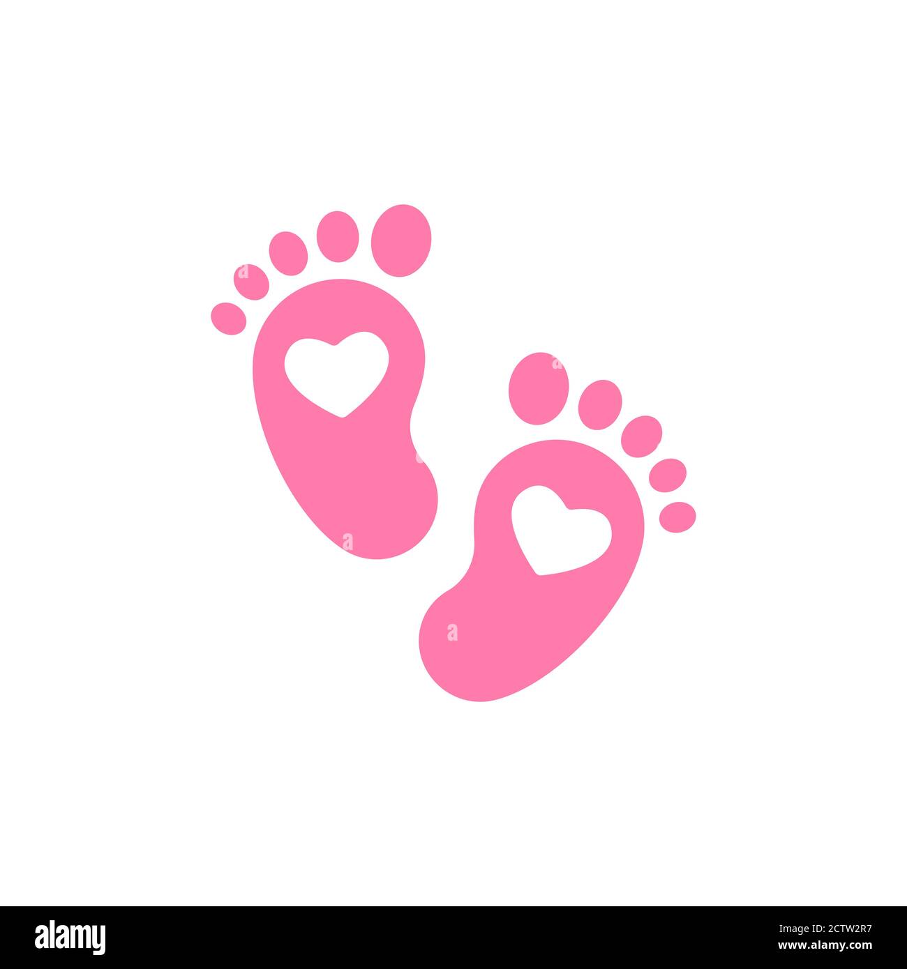 Les pieds et les marches roses avec cœur pour les enfants ou les