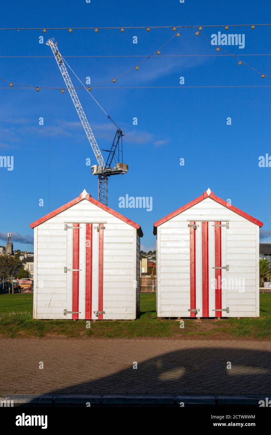 Architecture, Plage, Beach House, Beach Hut, Blue, extérieur du bâtiment, structure construite, COVID-19, Angleterre, Hut, maladies infectieuses, Lockdown Banque D'Images