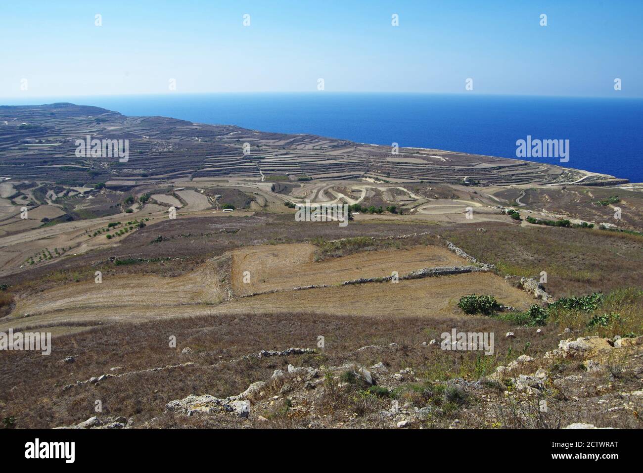 Vue sur la campagne de Gozo, Malte Banque D'Images