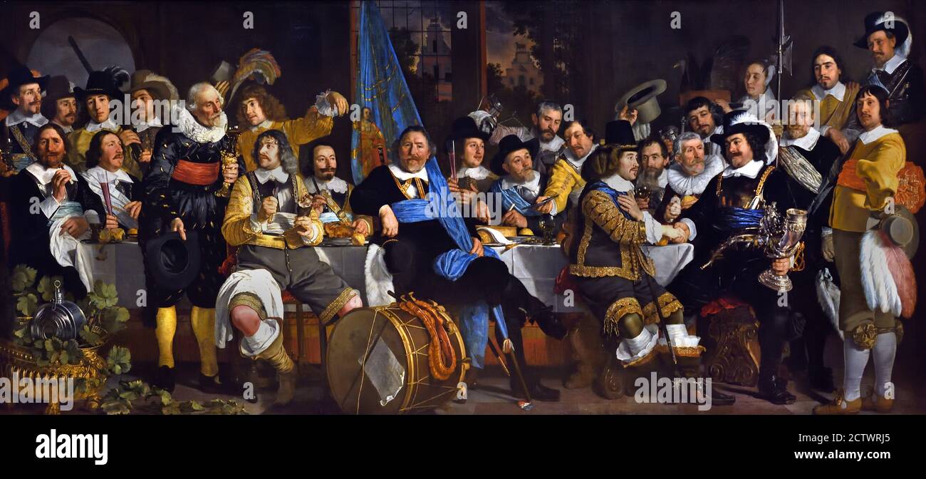 Le banquet à la guilde des arbalétriers dans la célébration du Traité de Munster 1648 Bartholomeus van der Helst 1613 - 1670 Amsterdam Pays-Bas néerlandais ( détail ) Banque D'Images