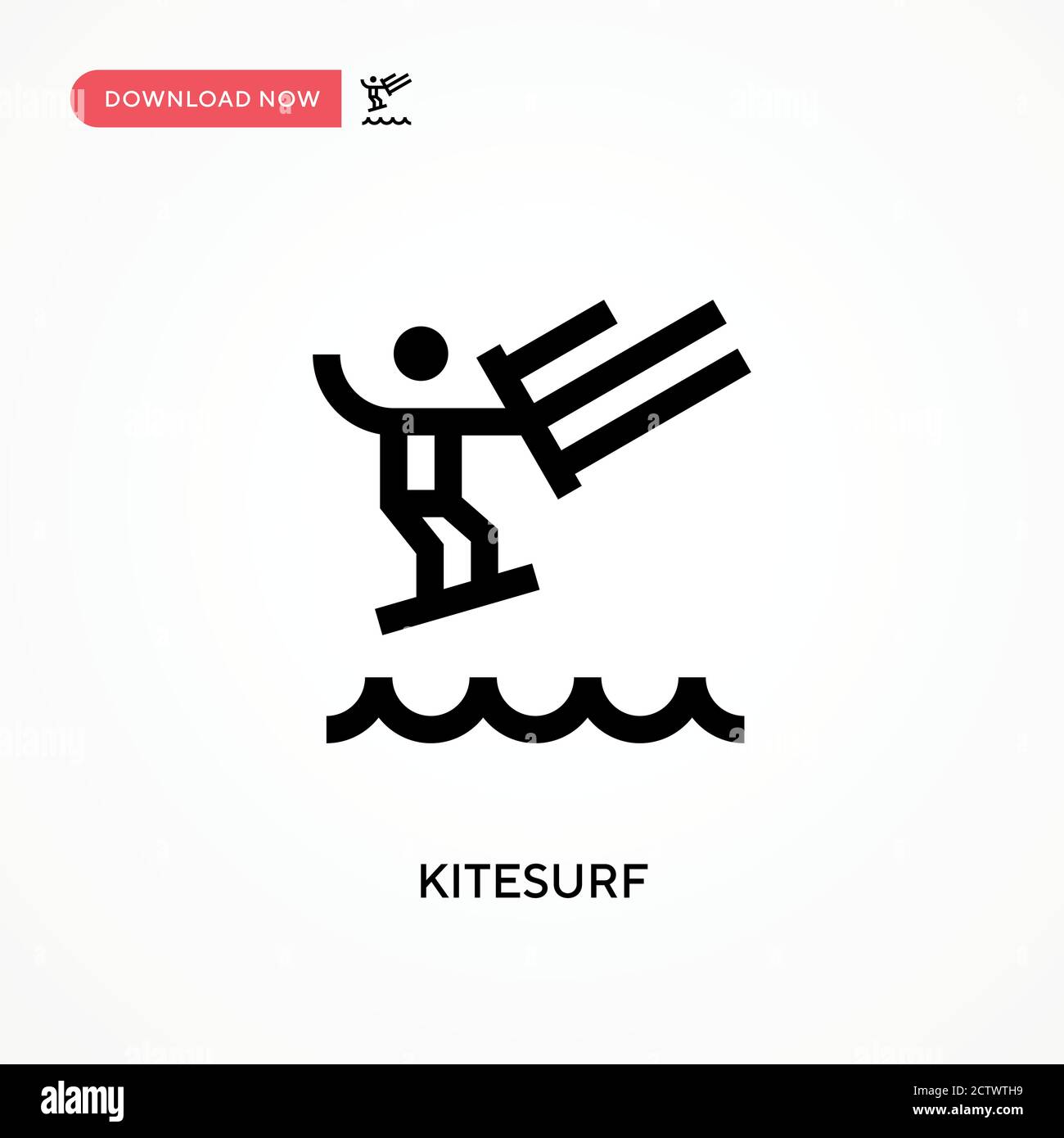 Icône de vecteur Kitesurf. . Illustration moderne et simple à vecteur plat pour site Web ou application mobile Illustration de Vecteur