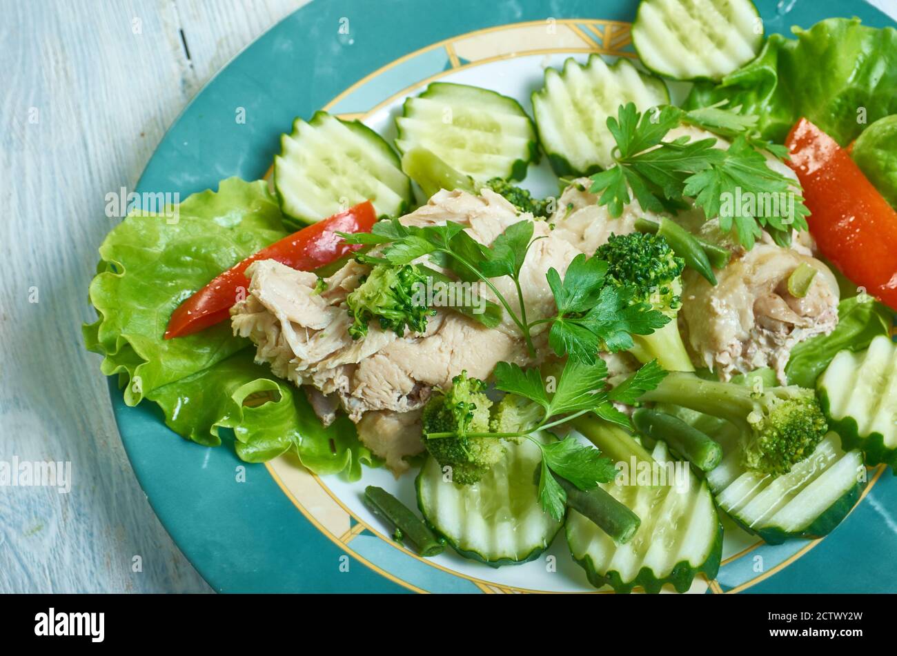 Ensaladas templadas de pollo - salade de poulet chaude mélangée Banque D'Images