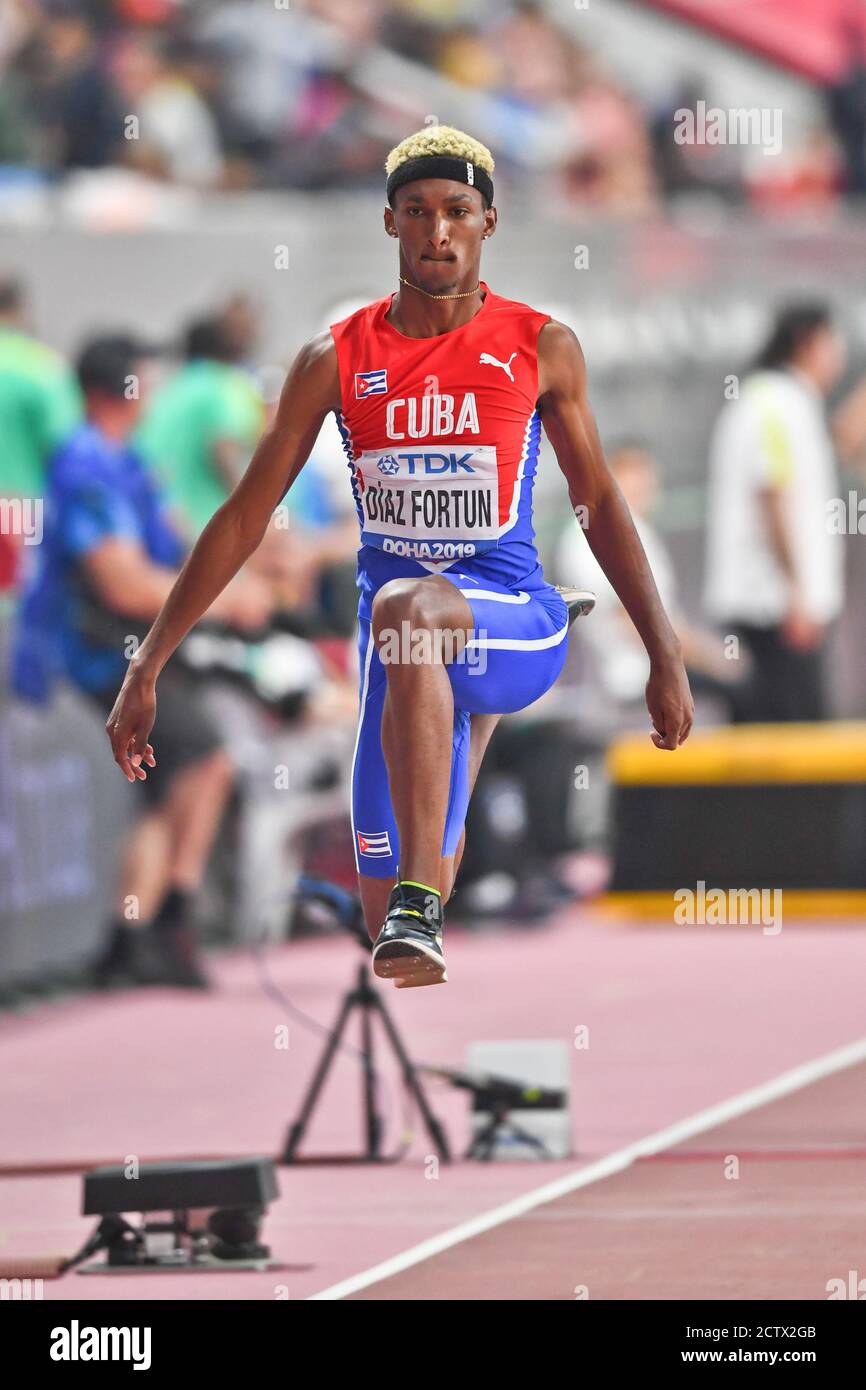 Jordanie Alejandro Díaz Fortun (Cuba). Tour préliminaire Triple Jump. Championnats du monde d'athlétisme de l'IAAF, Doha 2019 Banque D'Images