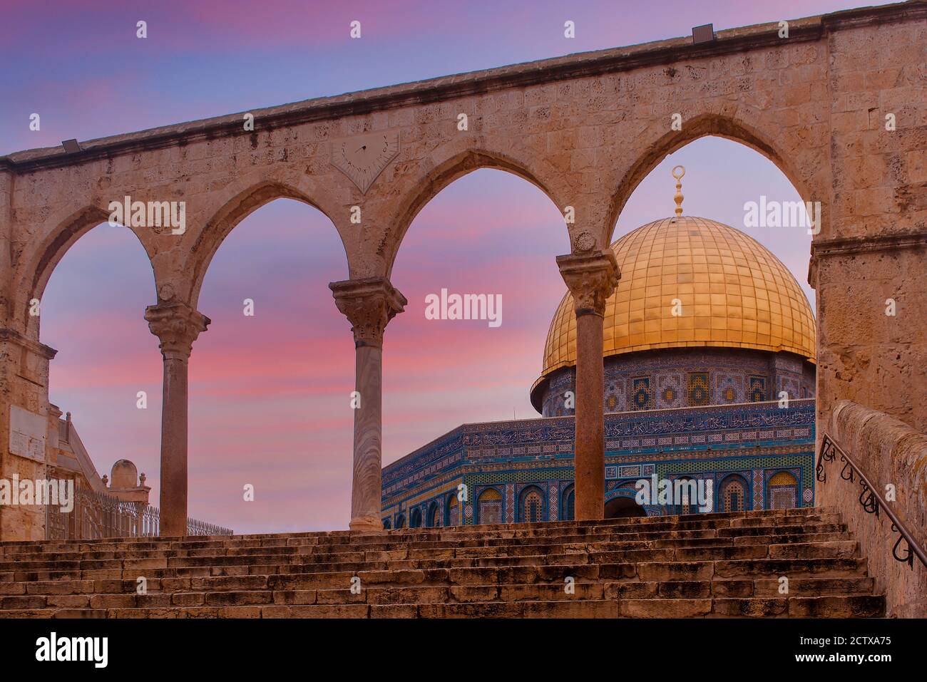 Jérusalem, Israël - mosquée Al-Aqsa, mont du temple, Jérusalem, Israël. C'est un sanctuaire islamique situé sur le mont du Temple dans la vieille ville Banque D'Images