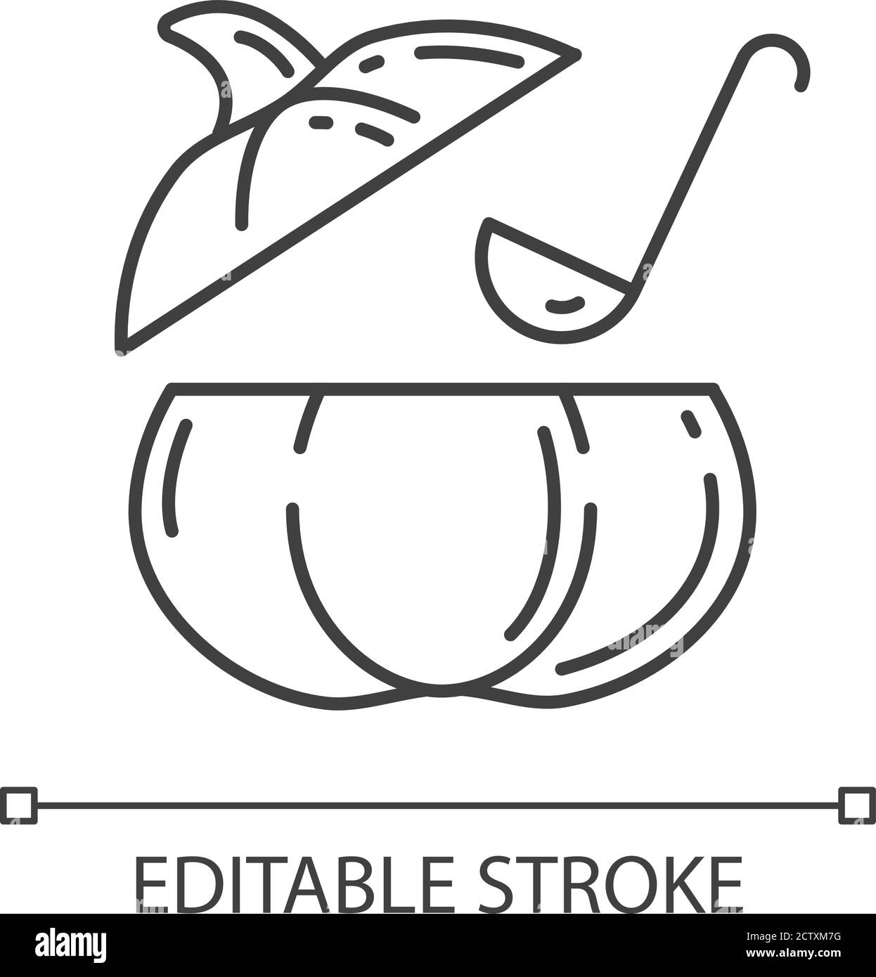 Icône linéaire soupe potiron Illustration de Vecteur