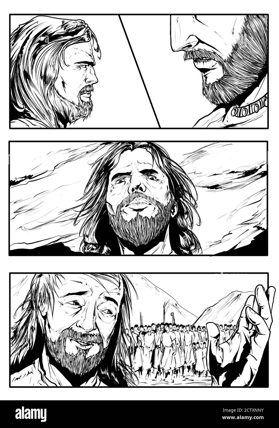 Dieu parle à Moises Banque D'Images